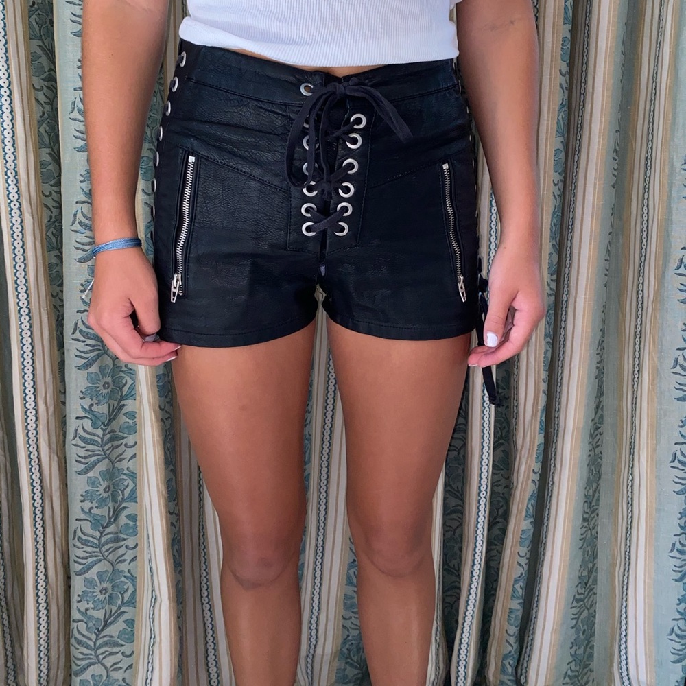 Blank NYC Leather shorts
